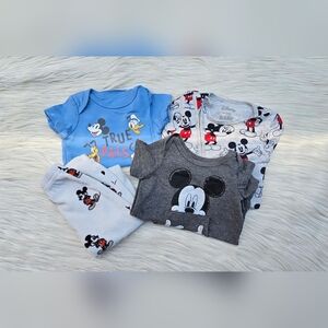 (4) Disney Mickey Baby Clothing Size 3-6M